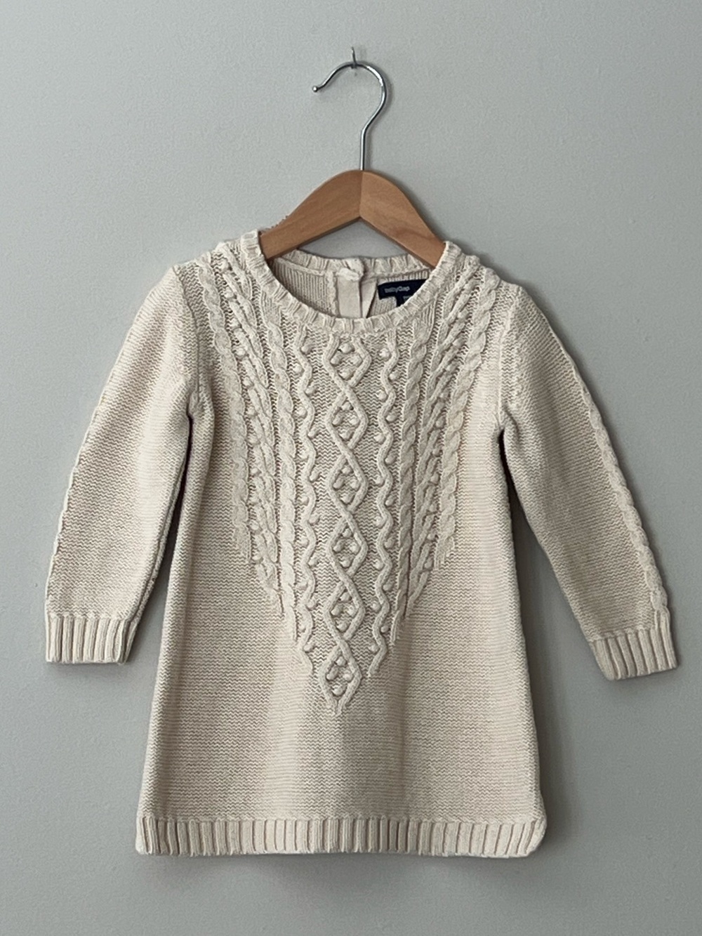 Baby Gap Cable Knit Sweater Dress 12-18M Cream